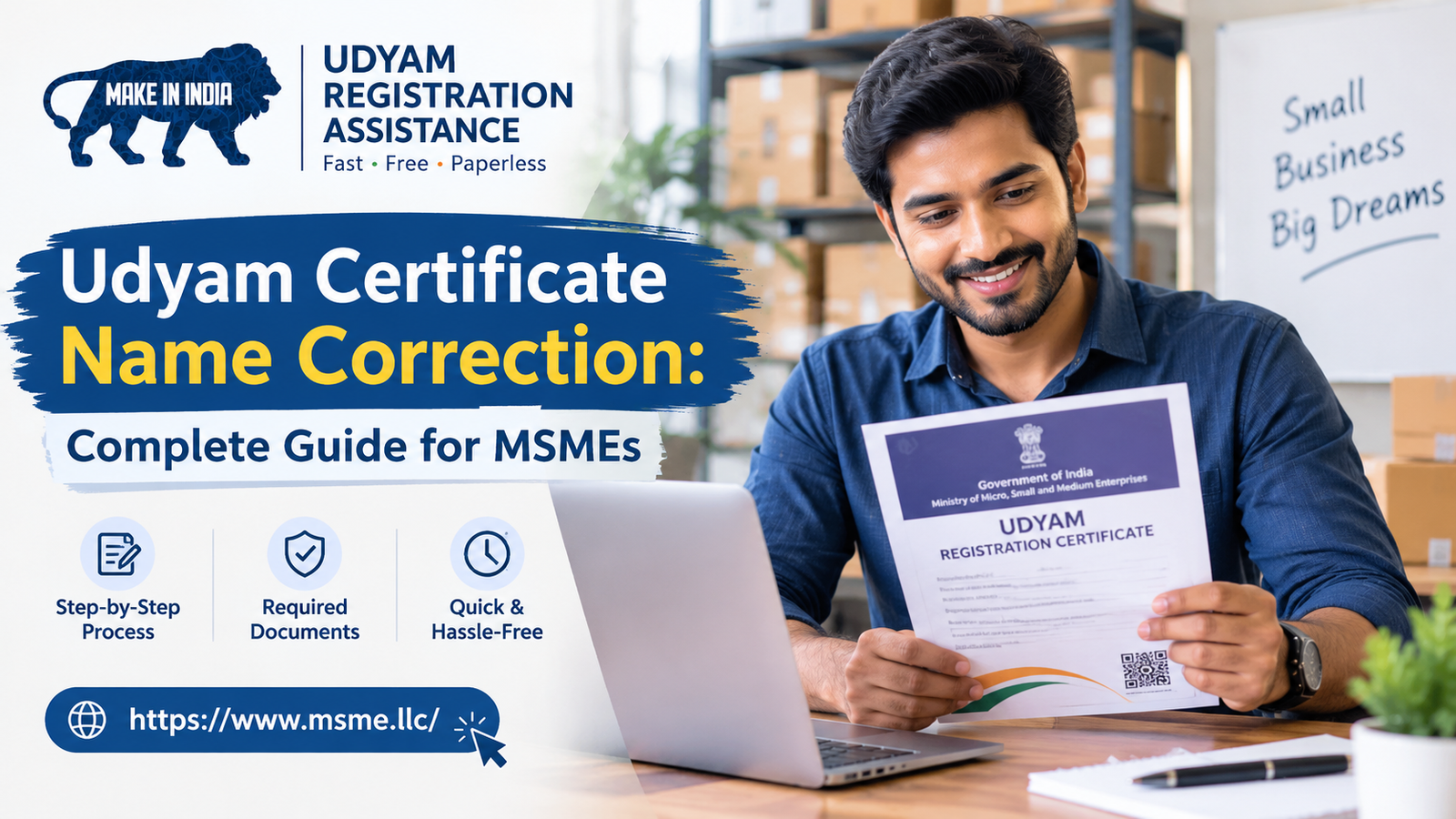 Udyam Certificate Name Correction| Step-by-Step Guide 2026